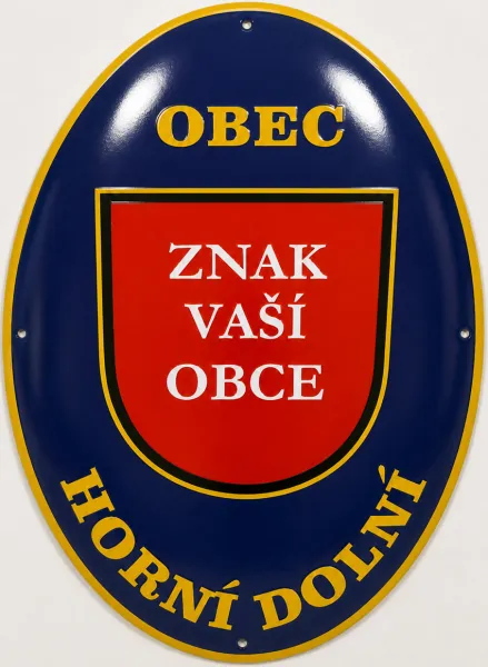 Smaltovaná cedule se znakem obce O10-obec 4